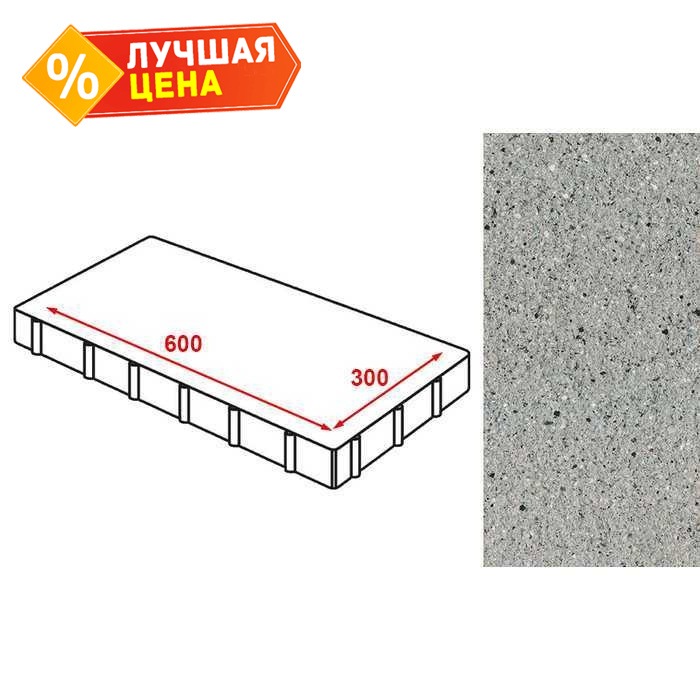 Плита тротуарная Готика Granite FERRO, Цветок Урала 600x300x80 мм