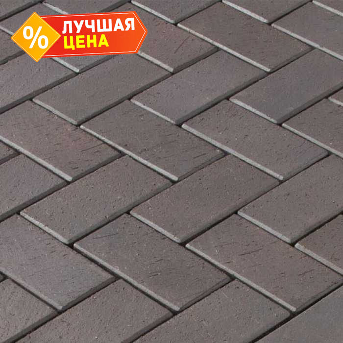 Тротуарная клинкерная брусчатка Vandersanden Meissen коричнево-серый, 200x100x45 мм