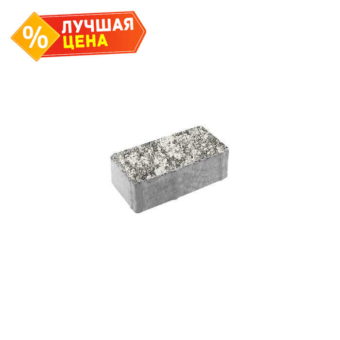 Плитка тротуарная Прямоугольник (Ла-Линия) Б.2.П.8 Листопад гладкий Антрацит 200x100x80 мм