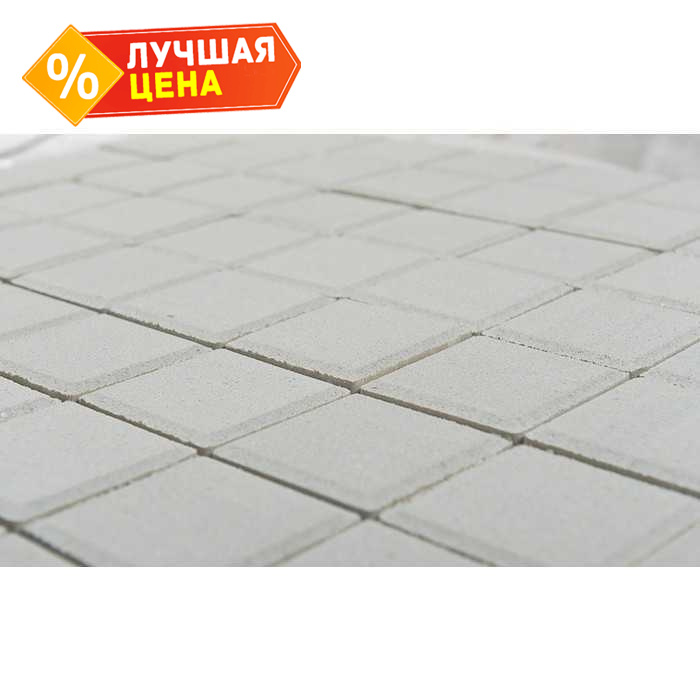 Плитка тротуарная BRAER Лувр белый, 100x100x60 мм