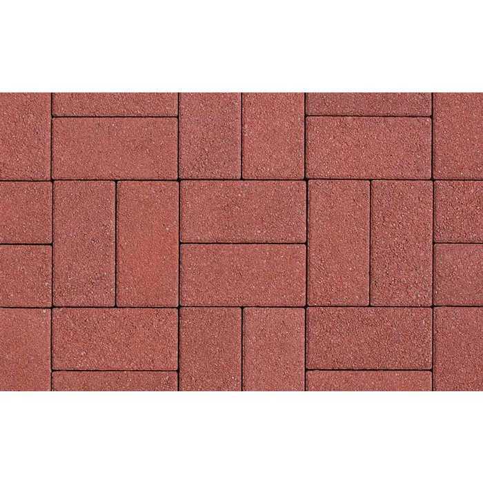 Плитка тротуарная Прямоугольник (Ла-Линия) А.2.П.4 гранит красный 200x100x40 мм
